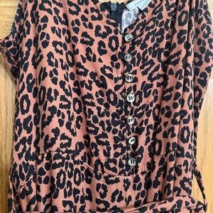 American Eagle Cheetah Print Jumpsuit